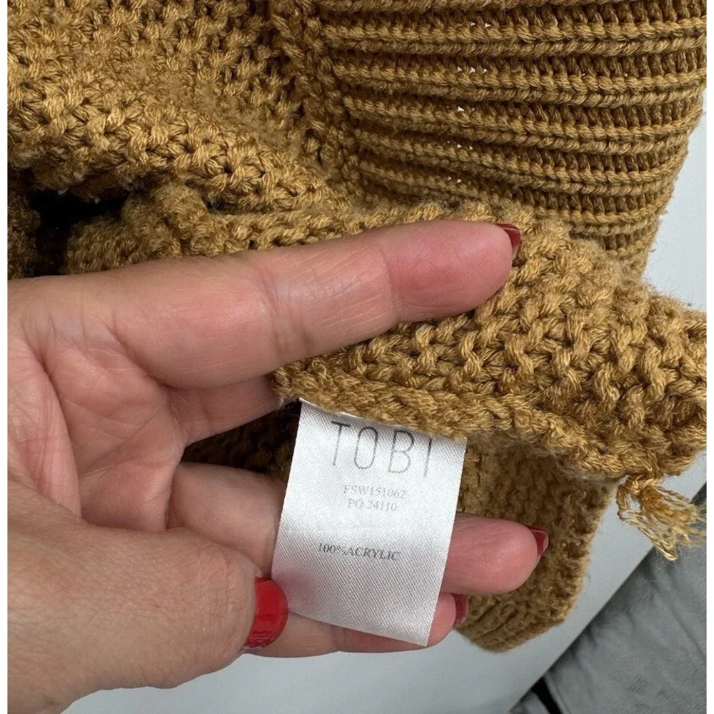 Tobi Womens Oversized Chunky Knit Open Front Cardigan Camel‎ Mustard M FSW151062